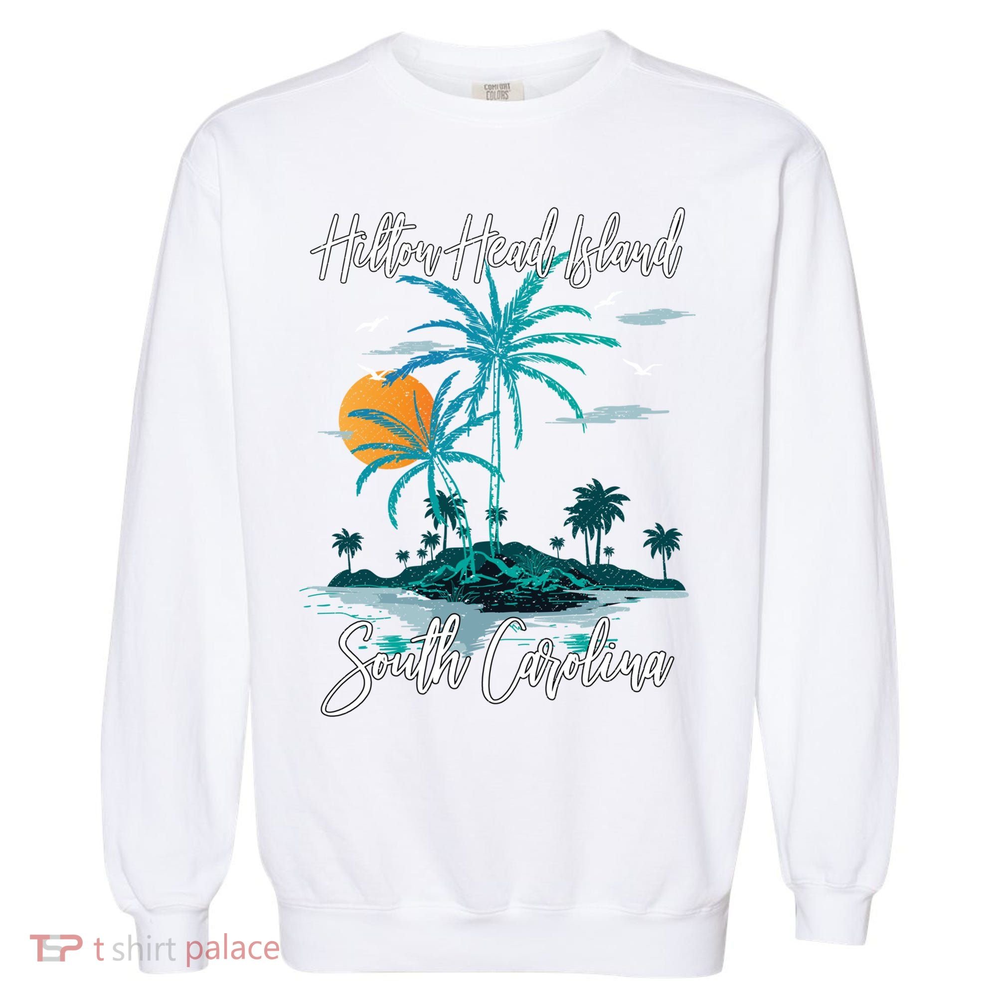 Summer Vacation Retro South Carolina Hilton Head Island Gift Garment-Dyed Sweatshirt