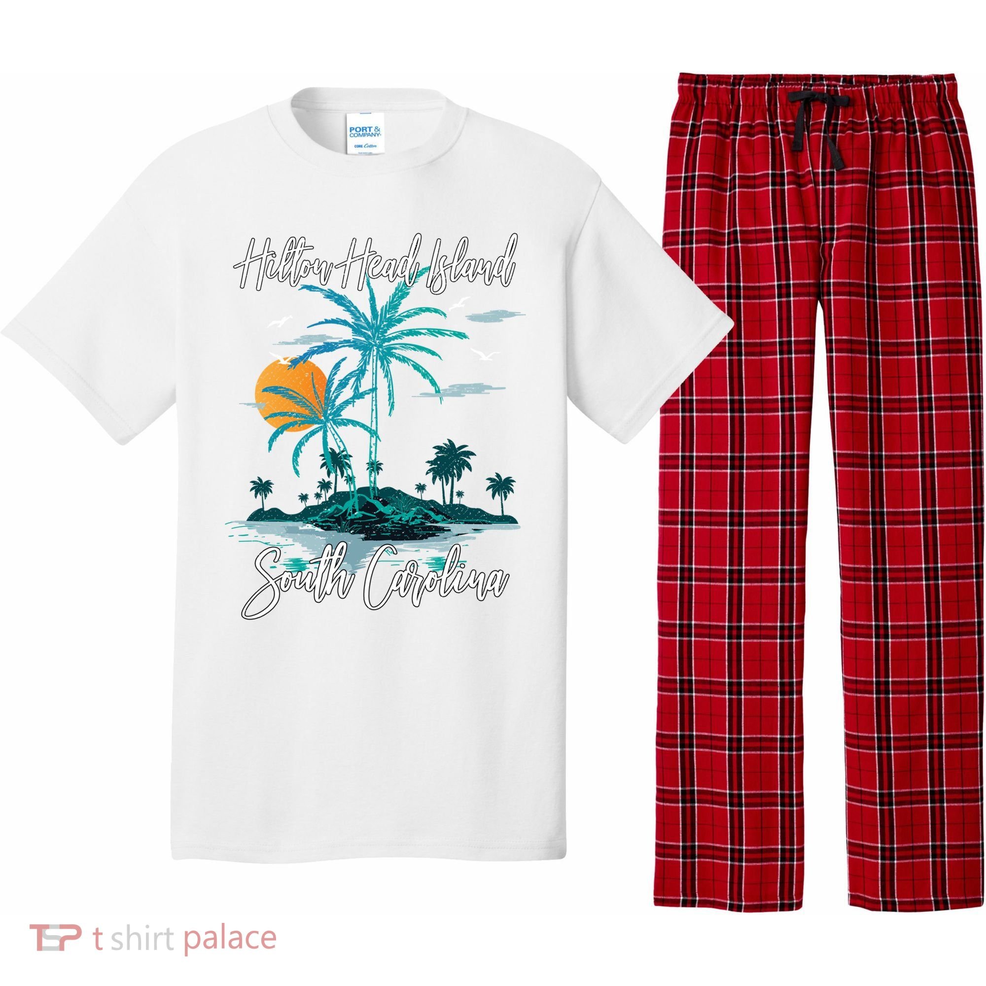 Summer Vacation Retro South Carolina Hilton Head Island Gift Pajama Set