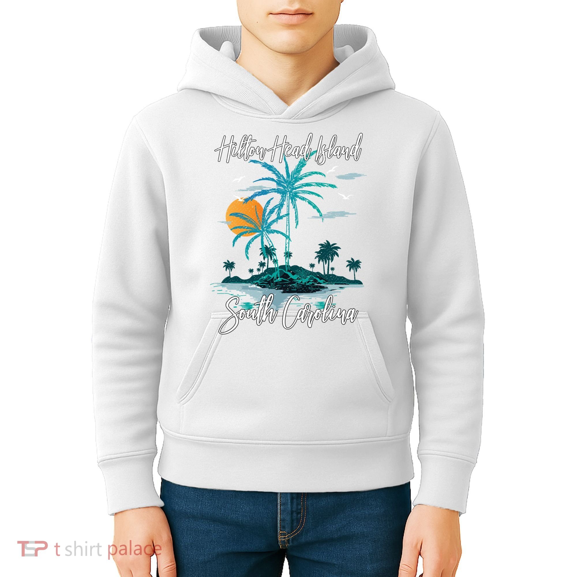 Summer Vacation Retro South Carolina Hilton Head Island Gift Kids Hoodie