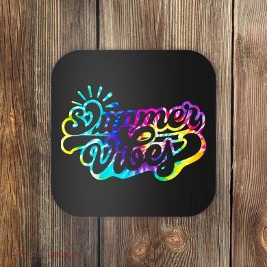 Summer Vibes Retro Colorful Trippy Style Coaster