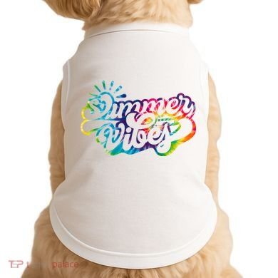 Summer Vibes Retro Colorful Trippy Style Doggie Tank