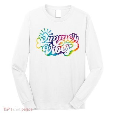 Summer Vibes Retro Colorful Trippy Style Long Sleeve Shirt