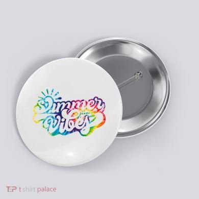 Summer Vibes Retro Colorful Trippy Style Button