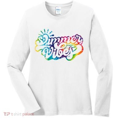 Summer Vibes Retro Colorful Trippy Style Women's Long Sleeve Shirt