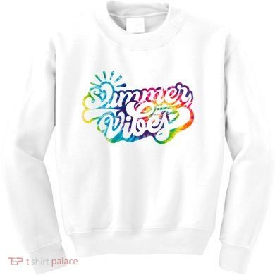 Summer Vibes Retro Colorful Trippy Style Kids Sweatshirt