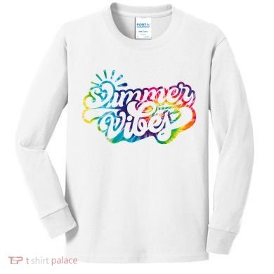 Summer Vibes Retro Colorful Trippy Style Kids Long Sleeve Shirt
