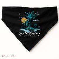 Summer Vacation Retro Sunset California Santa Barbara USA-Made Doggie Bandana thumb 0