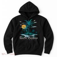 Summer Vacation Retro Sunset California Santa Barbara Hoodie thumb 0
