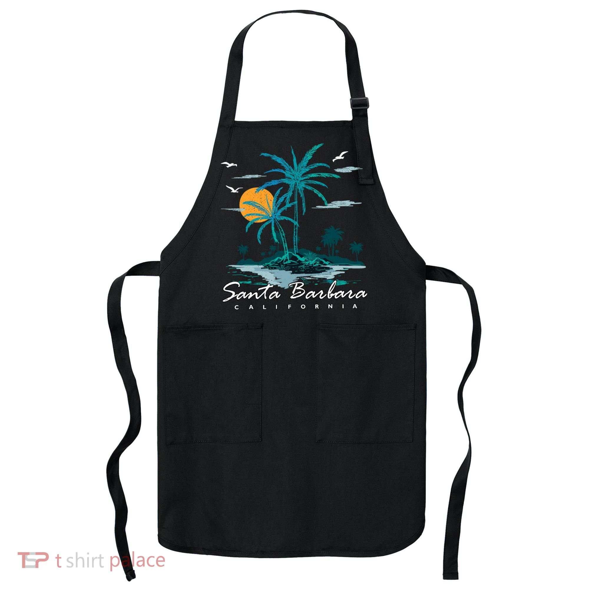 Summer Vacation Retro Sunset California Santa Barbara Apron