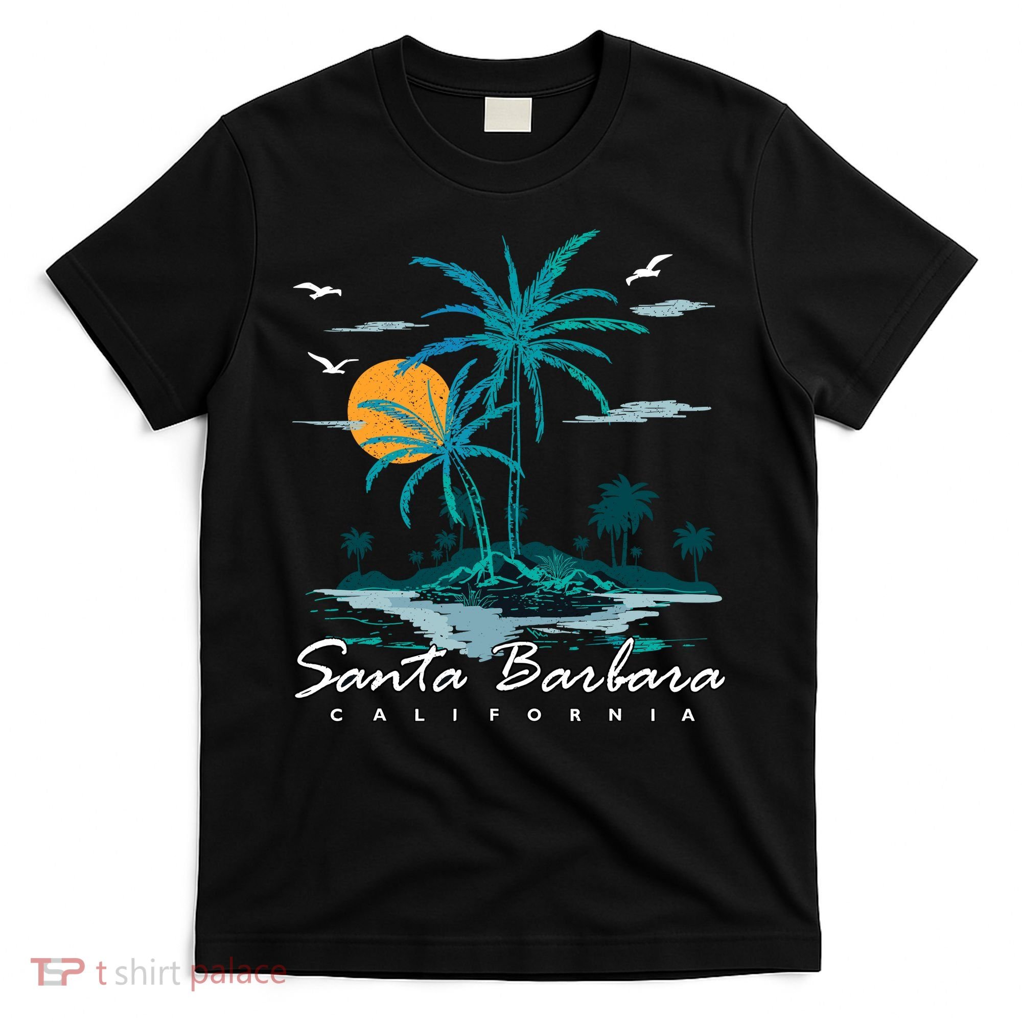 Summer Vacation Retro Sunset California Santa Barbara T-Shirt
