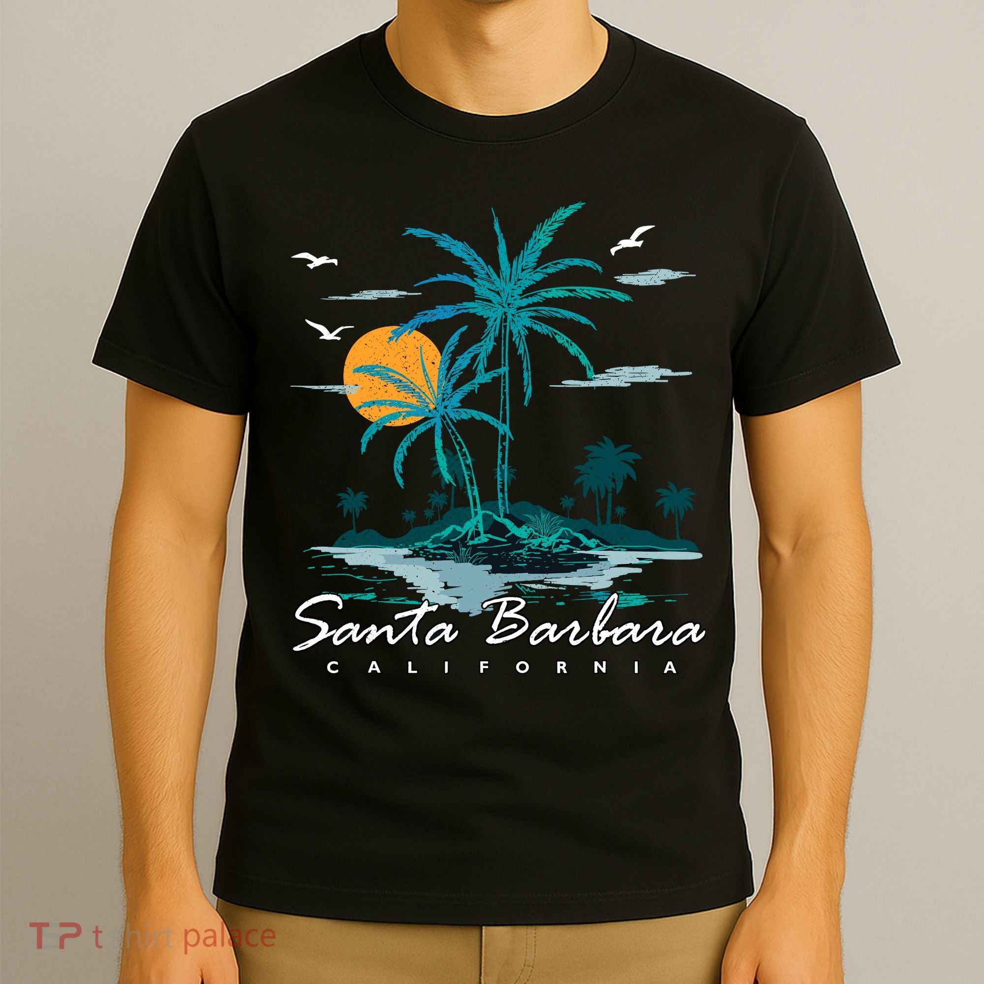 Summer Vacation Retro Sunset California Santa Barbara T-Shirt