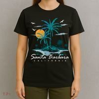 Summer Vacation Retro Sunset California Santa Barbara T-Shirt thumb 4