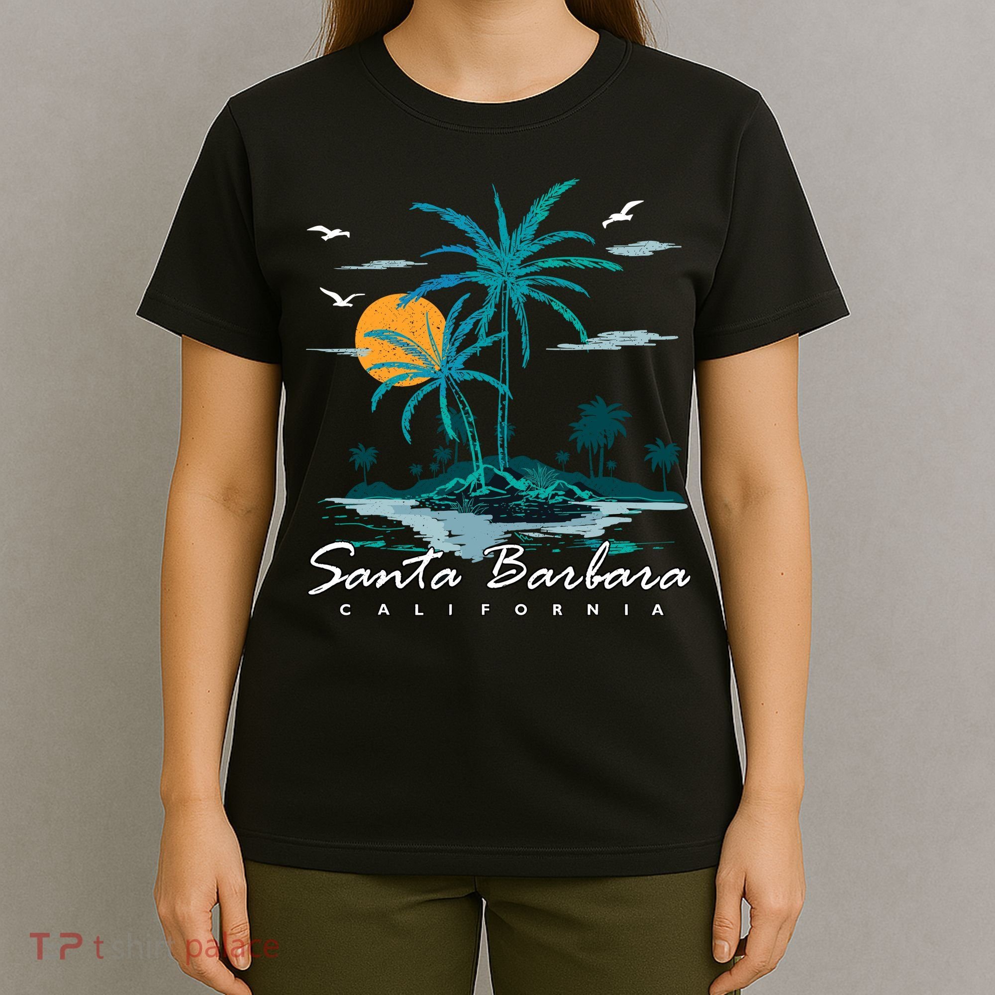 Summer Vacation Retro Sunset California Santa Barbara T-Shirt