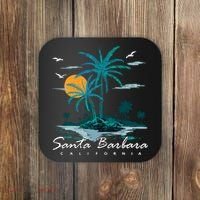 Summer Vacation Retro Sunset California Santa Barbara Coaster thumb 0