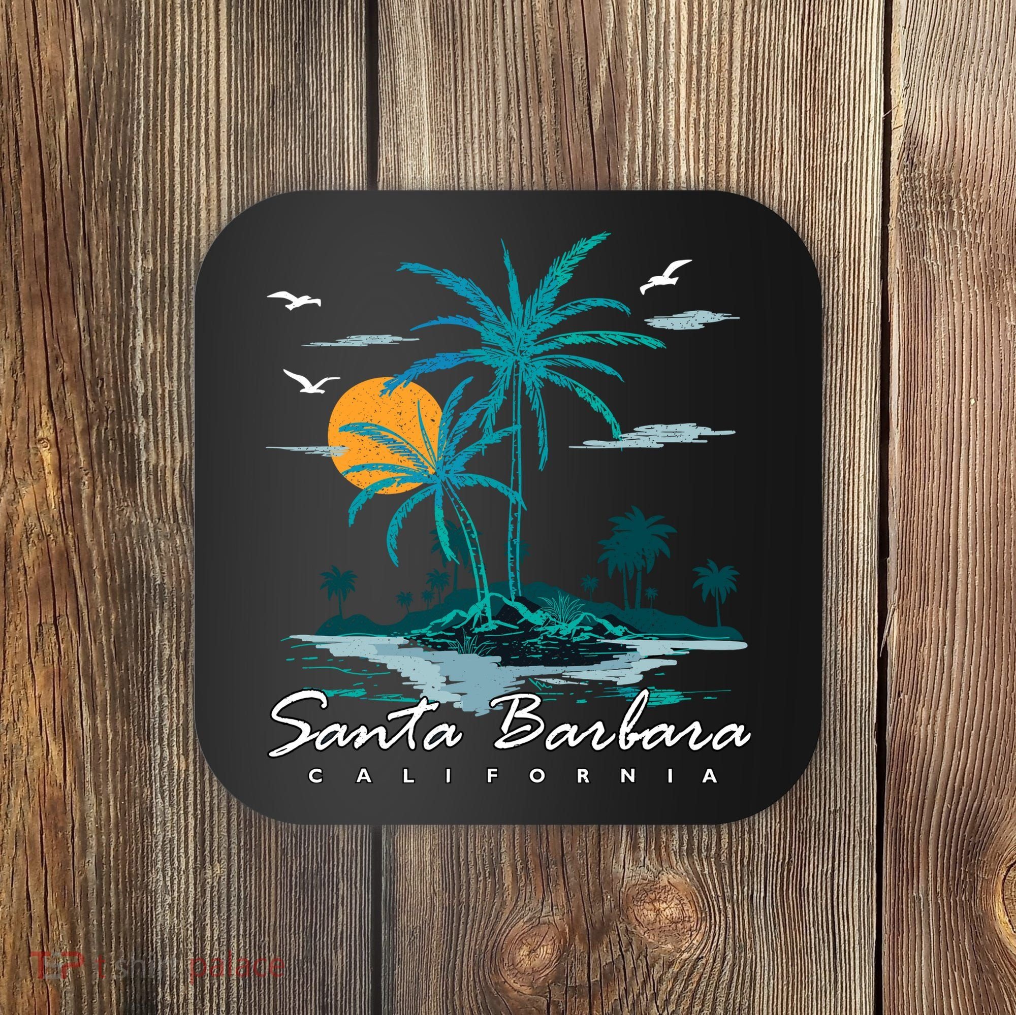 Summer Vacation Retro Sunset California Santa Barbara Coaster