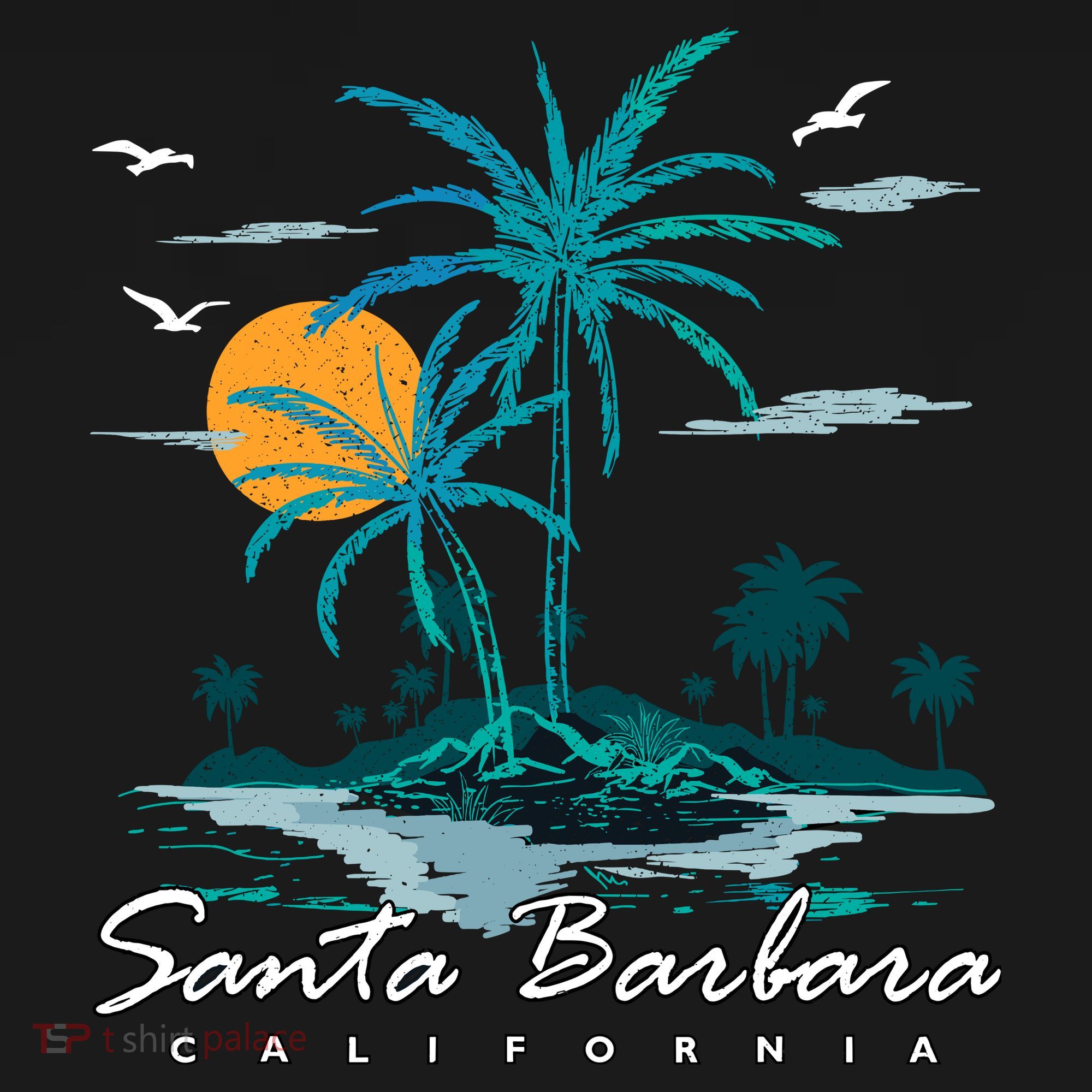 Summer Vacation Retro Sunset California Santa Barbara Women's Hoodie