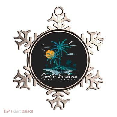 Summer Vacation Retro Sunset California Santa Barbara Ornament