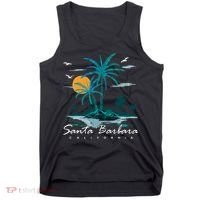 Summer Vacation Retro Sunset California Santa Barbara Tank Top thumb 0