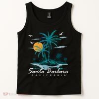 Summer Vacation Retro Sunset California Santa Barbara Tank Top thumb 2