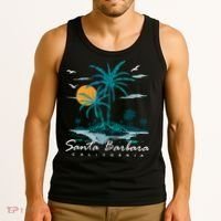 Summer Vacation Retro Sunset California Santa Barbara Tank Top thumb 3
