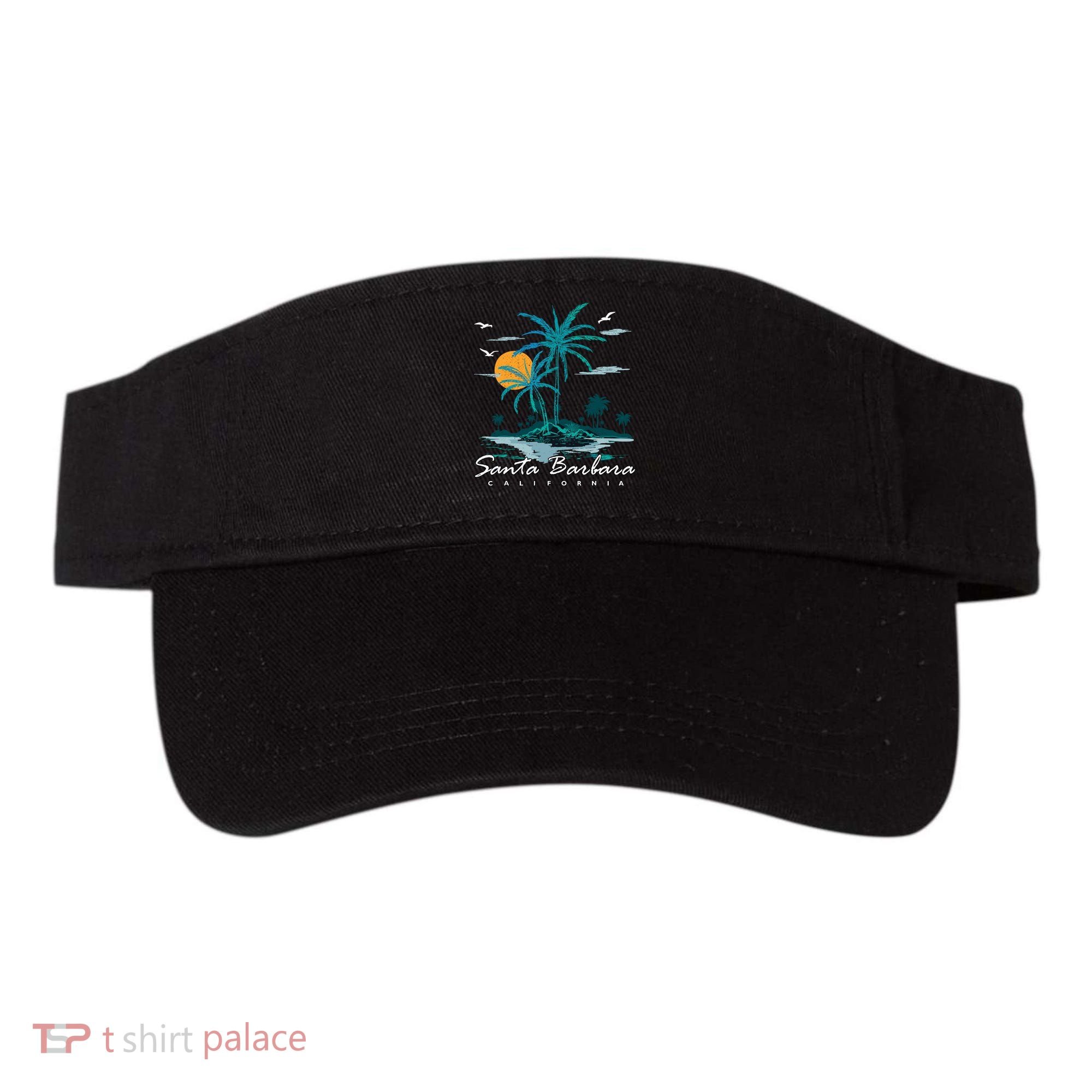 Summer Vacation Retro Sunset California Santa Barbara Visor