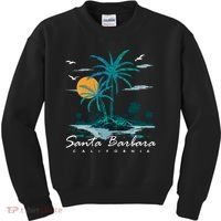 Summer Vacation Retro Sunset California Santa Barbara Kids Sweatshirt thumb 0