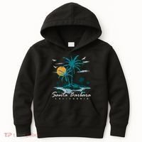 Summer Vacation Retro Sunset California Santa Barbara Kids Hoodie thumb 0