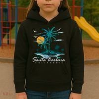 Summer Vacation Retro Sunset California Santa Barbara Kids Hoodie thumb 3