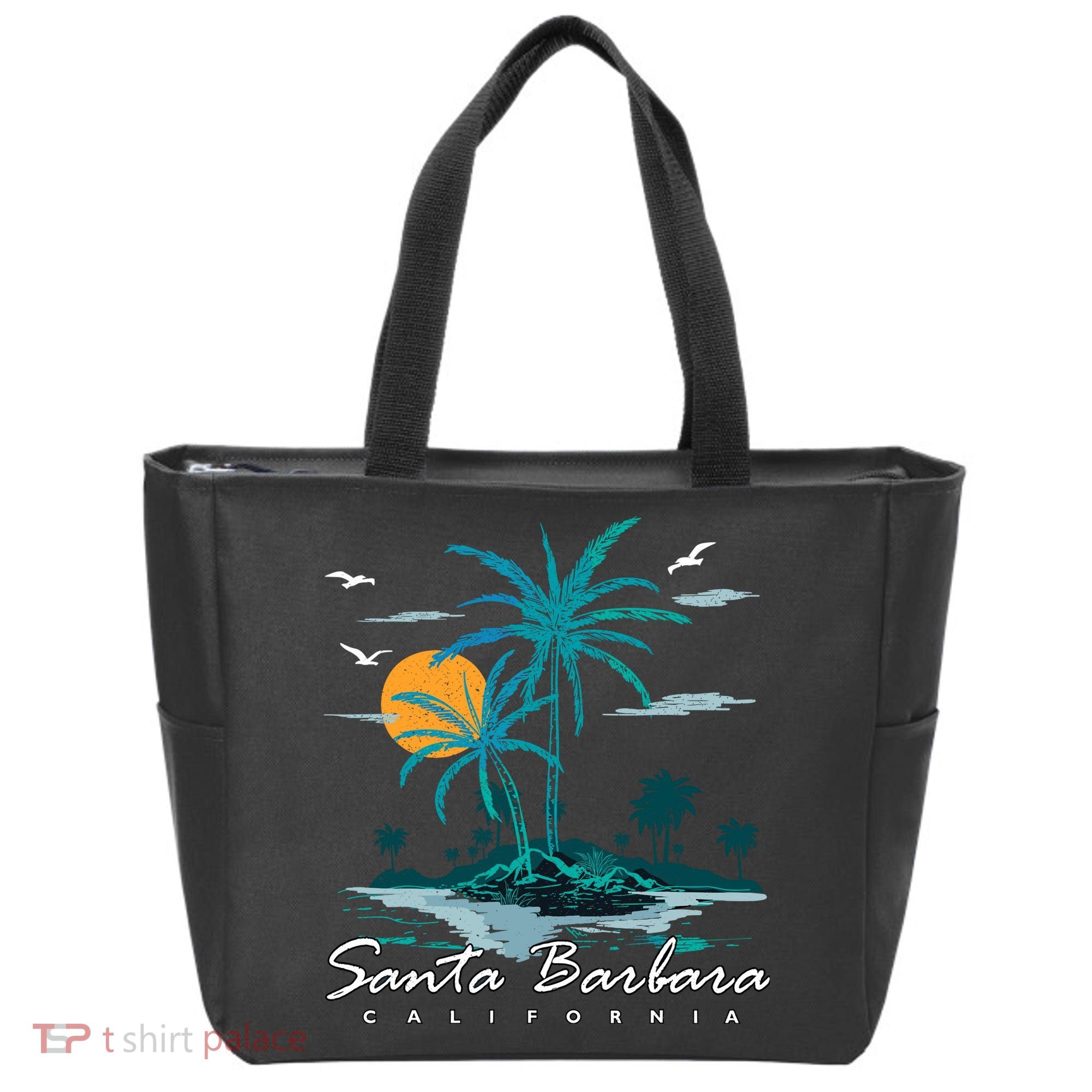 Summer Vacation Retro Sunset California Santa Barbara Tote Bag