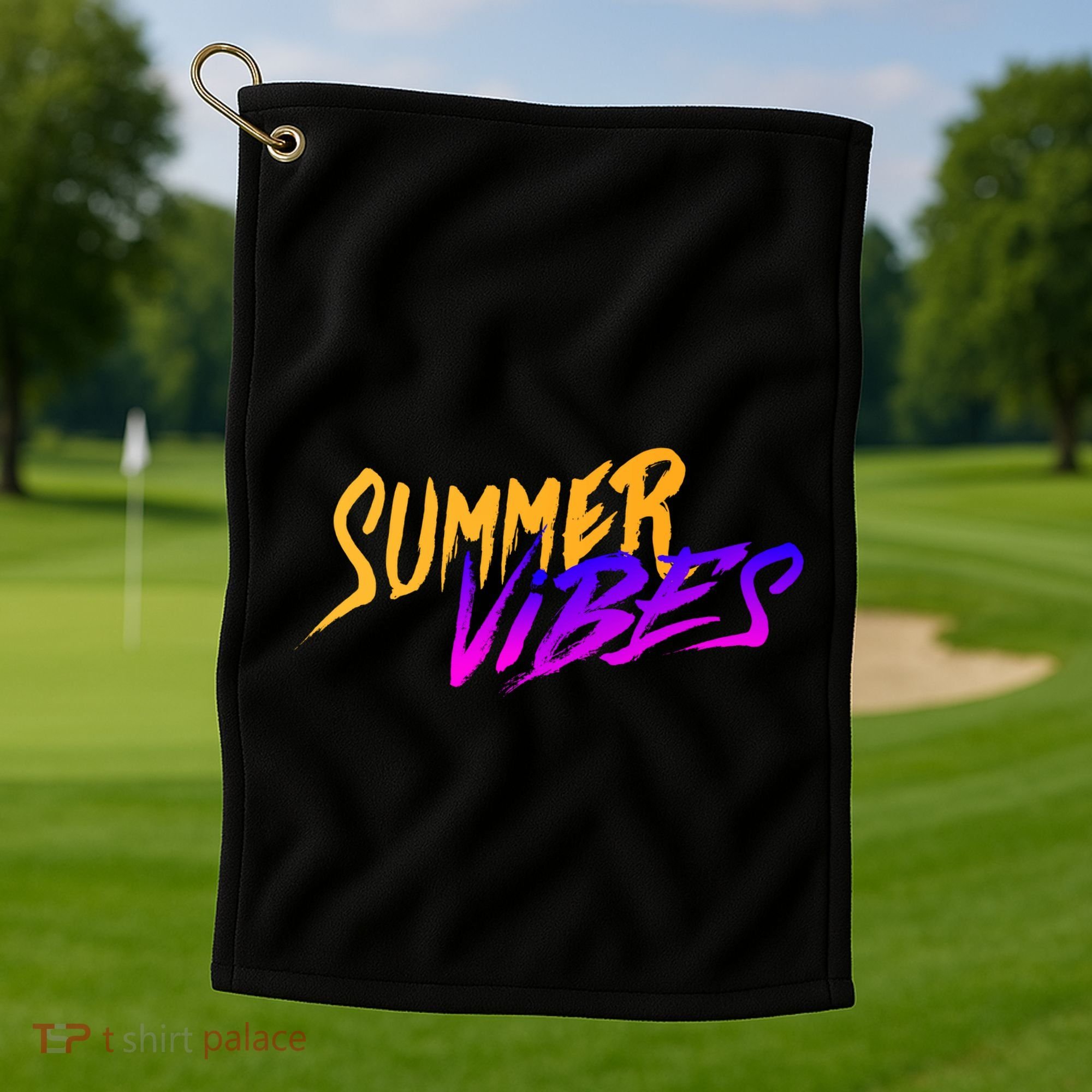 Summer Vibes Retro Golf Towel