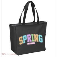 Spring Vibes Retro Varsity Tote Bag thumb 2