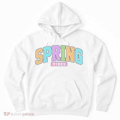 Spring Vibes Retro Varsity Hoodie