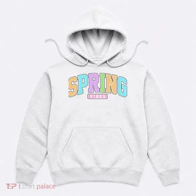 Spring Vibes Retro Varsity Hoodie