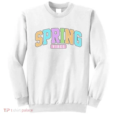 Spring Vibes Retro Varsity Sweatshirt