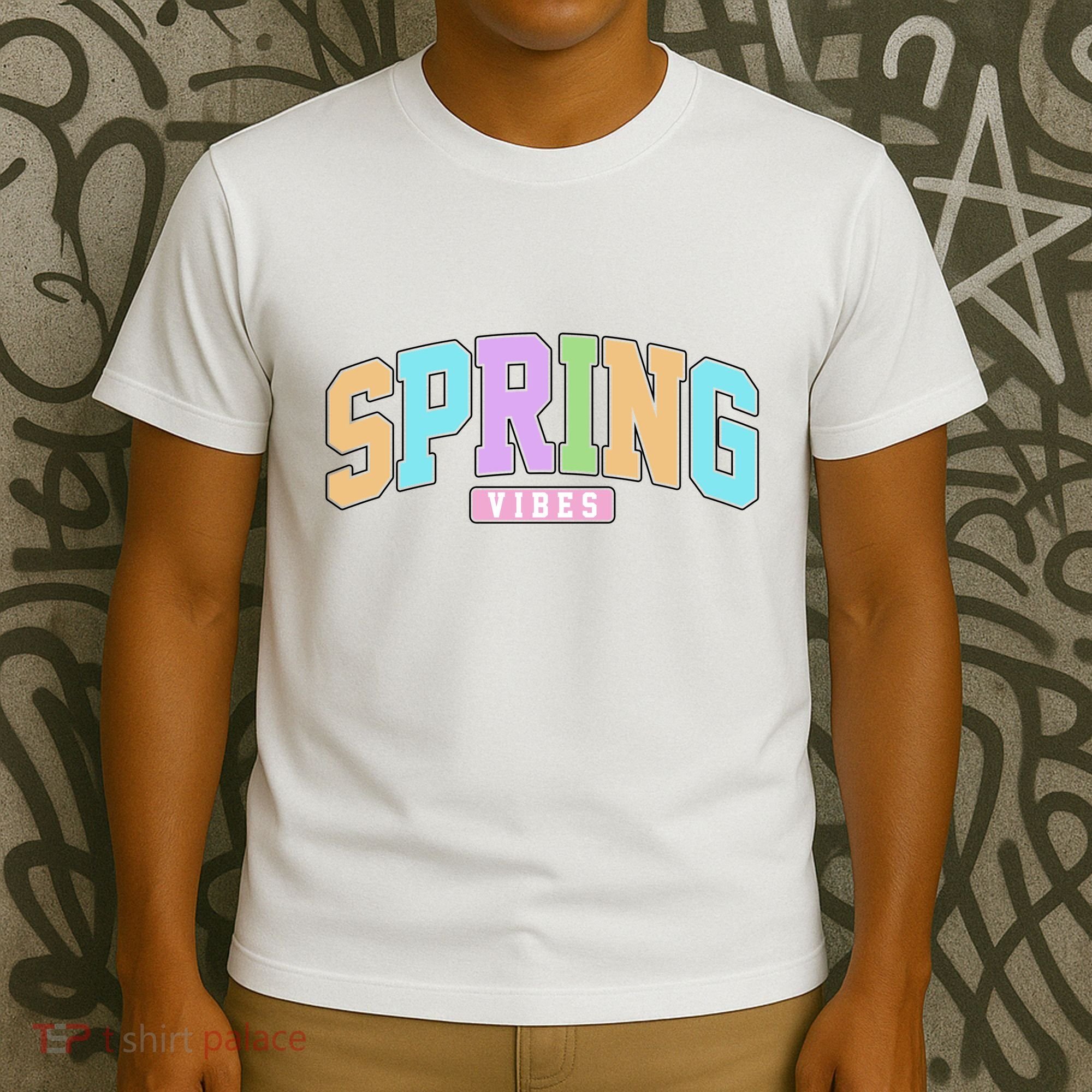 Spring Vibes Retro Varsity T-Shirt