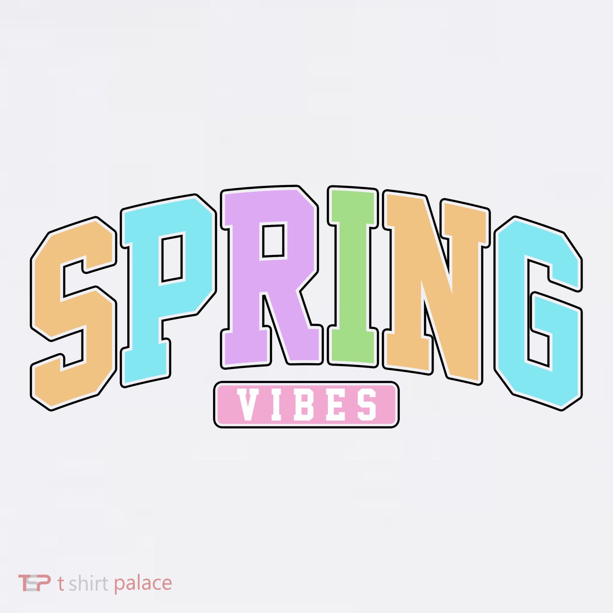 Spring Vibes Retro Varsity Bucket Hat