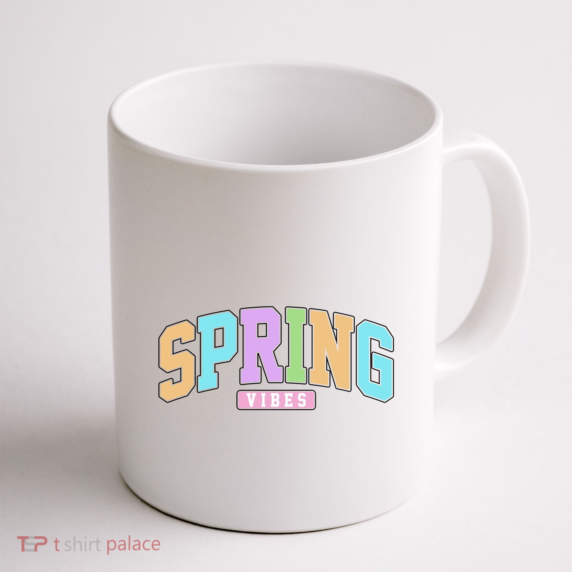 Spring Vibes Retro Varsity Coffee Mug