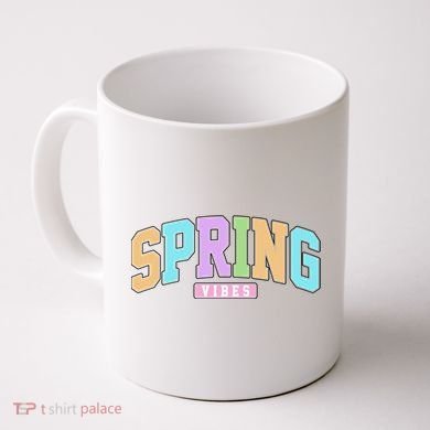 Spring Vibes Retro Varsity Coffee Mug