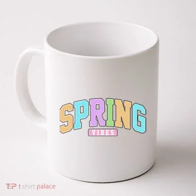 Spring Vibes Retro Varsity Coffee Mug