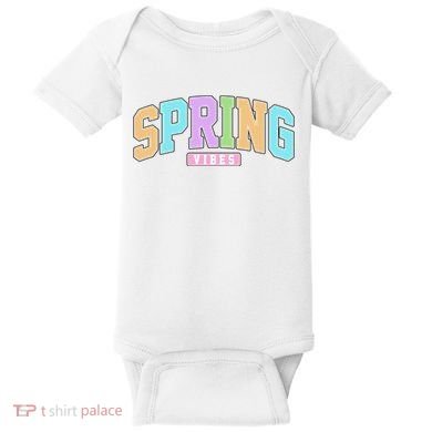 Spring Vibes Retro Varsity Baby Bodysuit