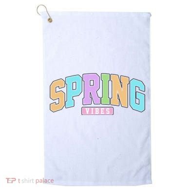 Spring Vibes Retro Varsity Golf Towel