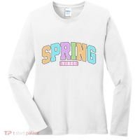 Spring Vibes Retro Varsity Women's Long Sleeve Shirt thumb 0