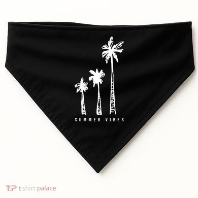 Summer Vibes Retro Palm Tree USA-Made Doggie Bandana