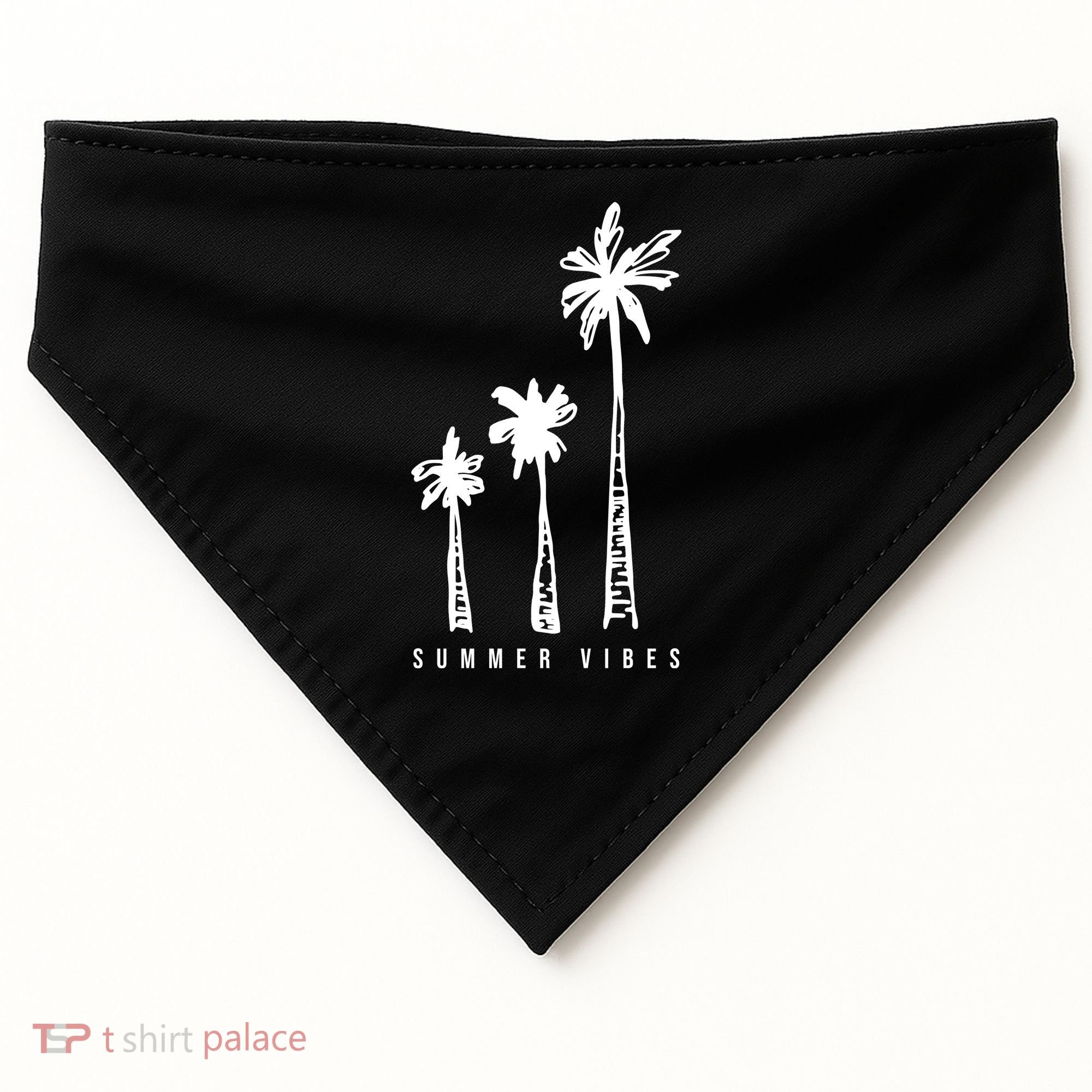Summer Vibes Retro Palm Tree USA-Made Doggie Bandana