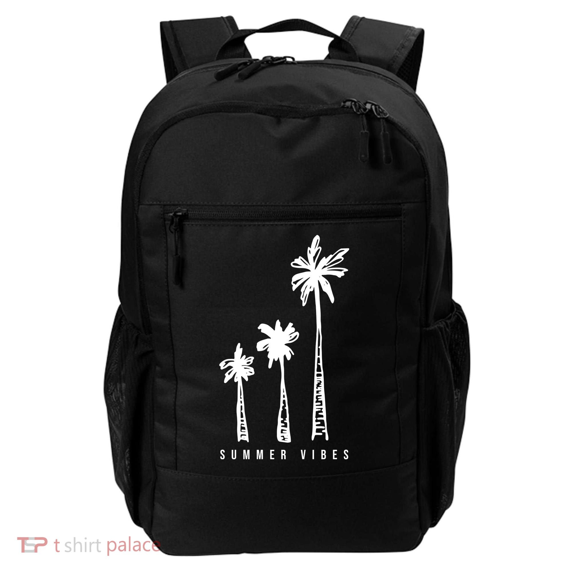 Summer Vibes Retro Palm Tree Backpack