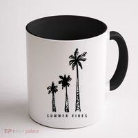 Summer Vibes Retro Palm Tree Coffee Mug thumb 1