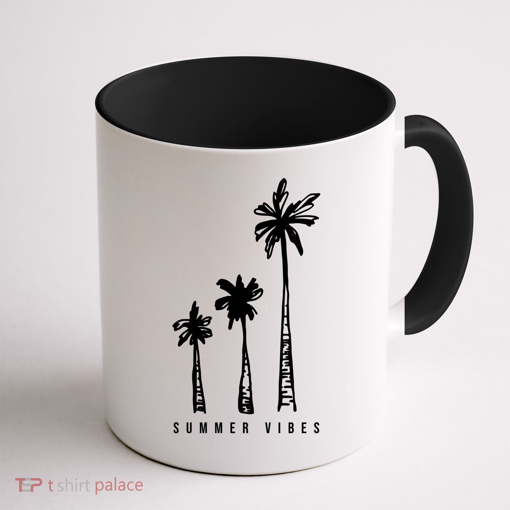 Summer Vibes Retro Palm Tree Coffee Mug