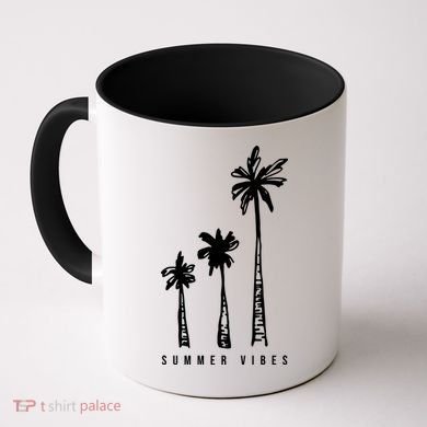 Summer Vibes Retro Palm Tree Coffee Mug