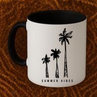 Summer Vibes Retro Palm Tree Coffee Mug thumb 2