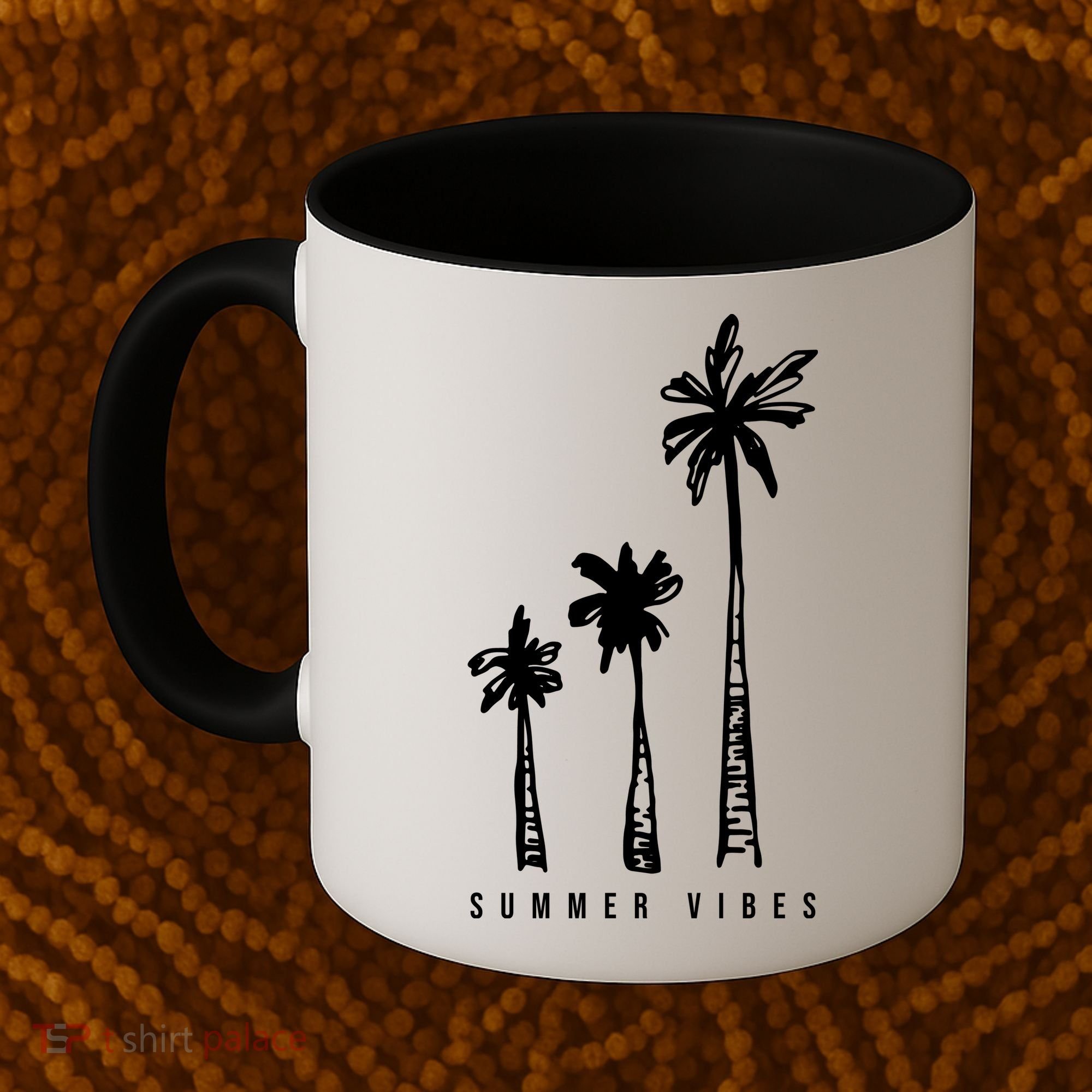 Summer Vibes Retro Palm Tree Coffee Mug